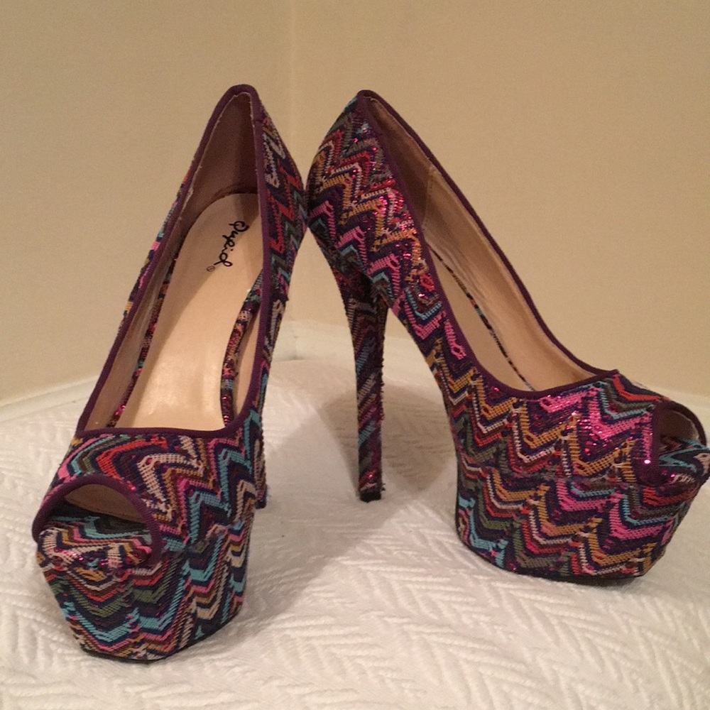 Qupid multicolor stiletto high heels